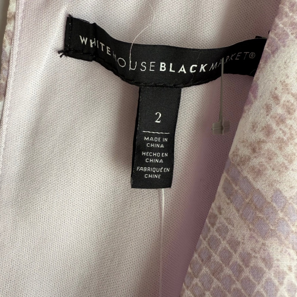 NWT WHITE HOUSE BLACK MARKET Lavender Pink Low Cut Sleeveless Ladies Blouse, 2 - Picture 3 of 6